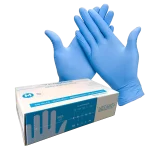 GUANTE DE NITRILO PARA EXAMEN SENSITIVE «NO ESTERIL» COLOR AZUL – MEDIANO (M),